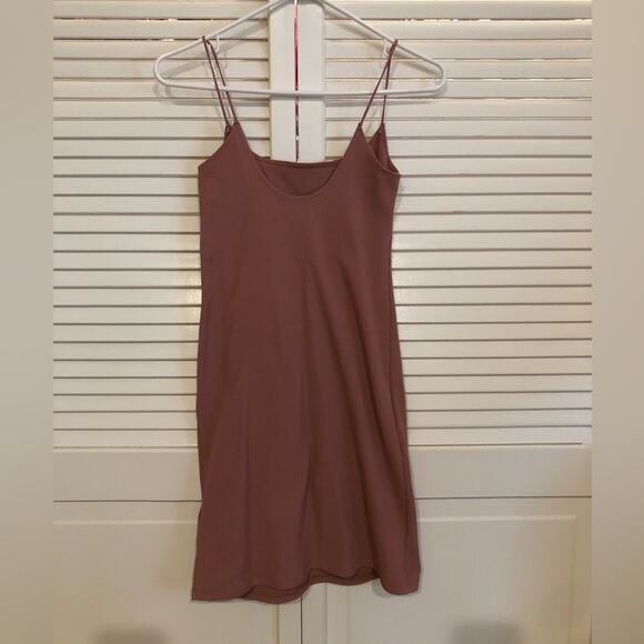 Abercrombie & Fitch Mauve Ribbed Bodycon Strappy Mini Dress - Picture 4 of 5